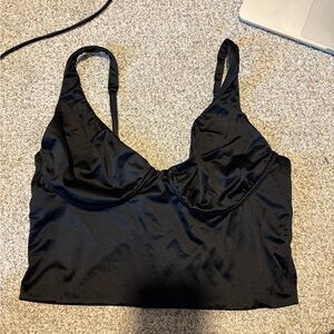 Aerie Black Satin Top